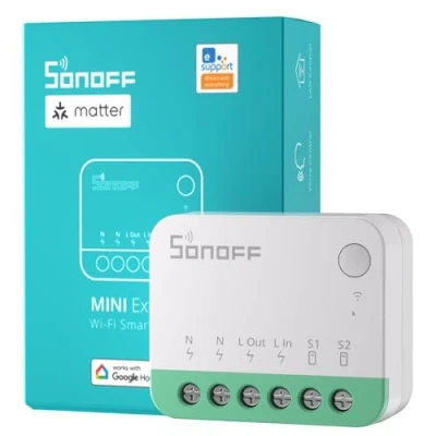 Imagen de SONOFF Matter Interruptor WiFi Inteligente, DIY Rele WiFi, Funciona con Apple Home, Alexa, Google Requiere Neutral