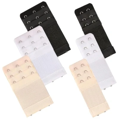 Imagen de kurkip 6 Piezas Extensor Sujetador, Correa de Alargador sujetador 3 filas 2 ganchos ganchos, Suave, cómodo y elástico extensores para mujer (negro, blanco, piel clara)