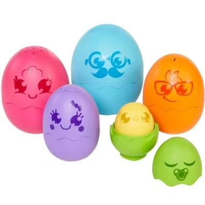 Imagen de Toomies NUEVOS Huevos de anidación para Ocultar y chirriar, Multicolor, Large ([Tomy] E73564)
