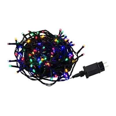 Imagen de Guirnalda de luces led con 120 bombillas colores para interiores y exteriores, funciona electricidad