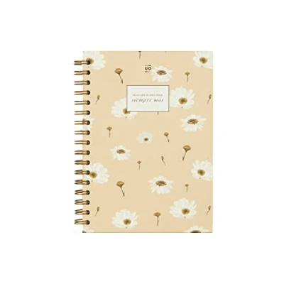 Imagen de UO Cuaderno Libreta A5, Siempre más. Tapa dura, 200 páginas, lineas punteadas, espiral (15x22cm)