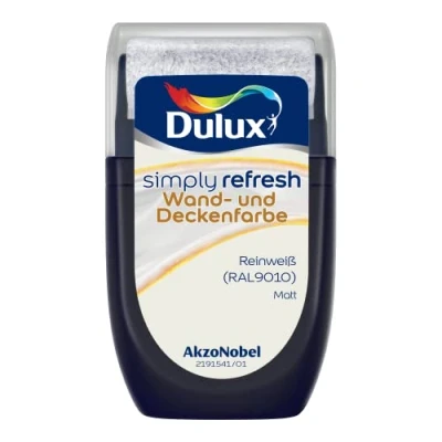 Imagen de Dulux Simply Refresh RAL9010 Pintura para techo y pared (30 ml), color blanco
