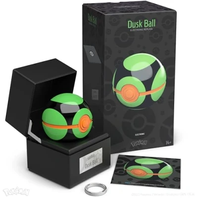 Imagen de The Wand Company Dusk Ball Réplica auténtica, electrónica, Hecha a presión con Bola y Vitrina Licencia Oficial de Pokemon