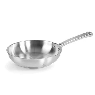 Imagen de LACOR 45420 Sartén Foodie, Sin Antiadherente, Compatible con todo tipo de Cocina, Ecológica, Fondo Termo Difusor, Acero Inoxidable, 20 cm, Gris