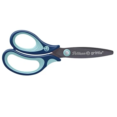 Imagen de Pelikan Tijeras Griffix con Mango Ergonómico para Zurdos, Seguras Niños, Cómodas y Duraderas, Manualidades, Adecuadas la Escuela