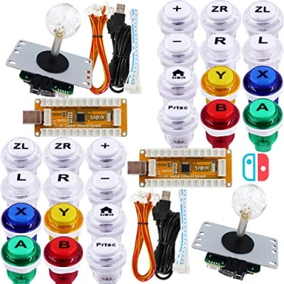 Imagen de SJ@JX Arcade Game Controller USB Encoder 2 Player Gamepad Cherry MX Microswitch Button 8way Joystick for Nintendo Switch PC PS3 Retropie Raspberry Pi MAME