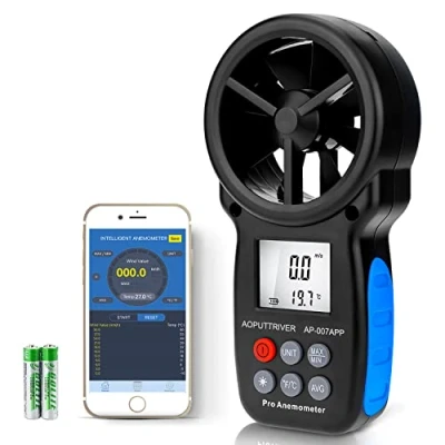 Imagen de Medidor de Velocidad del Viento con Anemómetro Digital Mano,Anemómetro Inalámbrico Paleta Bluetooth Adecuado para Fondo Vela, Cometa, Surf, Marina, Pescar