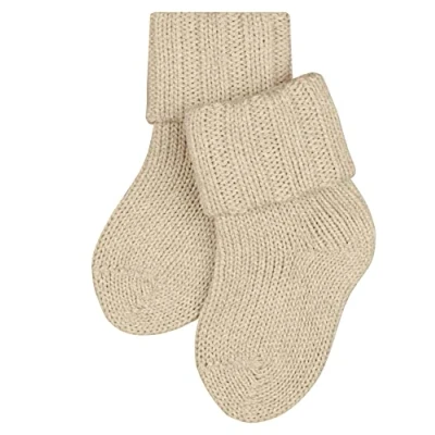Imagen de FALKE Flausch B SO algodón lana unicolor 1 par, Calcetines Unisex bebé, Beis (Sand Melange 4650), 74 80