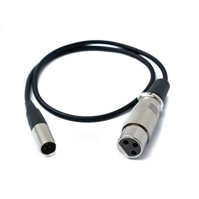 Imagen de System S Cable de Audio 50 cm Mini XLR 3 Pines Macho a Hembra Adaptador Negro