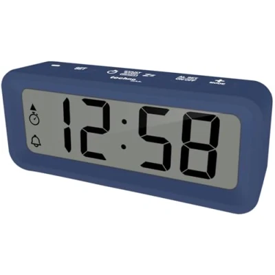Imagen de Techno Line WT175 Mini Despertador con Temperatura y Humedad, Fecha, Temporizador, Cuenta Regresiva, Alarma de día la Semana, Fin Semana o 7 días, Carcasa magnética, Color