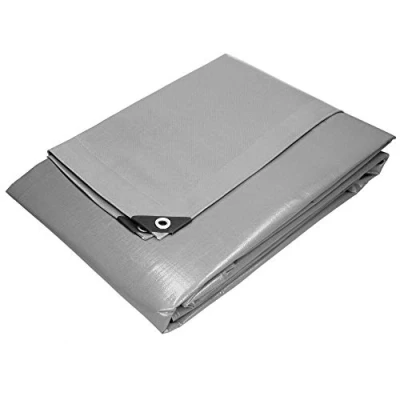 Imagen de ECD Germany Lona de Protección Impermeable con Ojales 4x6m 24m² 260g/m² Polietileno Gris Resistente contra el Moho y Rayos UV Cubierta Multiusos Ideal para Muebles Jardín Almohadilla Tienda