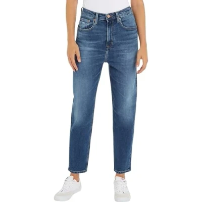 Imagen de Tommy Jeans MOM Jean UH TPR BH5152 DW0DW18318 Pantalones de Mezclilla, Denim (Denim Medium), 29W / 32L para Mujer