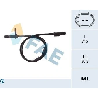 Imagen de FAE 78107 Sensor de ABS Eje delantero Hall 2 715 MERCEDES BENZ: Clase E Berlina, T modell, SL Cabrio
