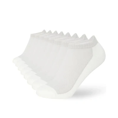 Imagen de FM London Pack de 8 Calcetines Tobilleros Hombre Bambú Extrasuaves, Transpirables y Antiolor, Blanco, 39 42