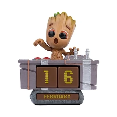 Imagen de Grupo Erik Calendario perpetuo 3D Groot Death Button Figuras Marvel Ideal decoración habitación sobremesa de Figura Groot, Guardianes la Galaxia