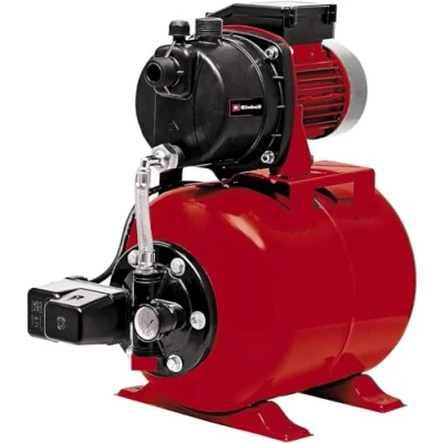 Imagen de Einhell Obras hidráulicas domésticas GC WW 6538, Negro, Rojo (650 W, 3,6 bar de presión, 3.800 l/h caudal, presostato integrado, manómetro, depósito 20 l)