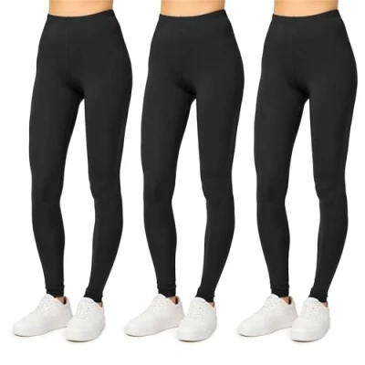 Imagen de Merry Style Leggins Largos Deportivas Mujer Mallas con Cintura Elástica, Flexibles Transpirables MS10 143 (Negro/Negro/Negro, M)
