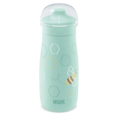 Imagen de Vaso NUK Mini Me Sip para niños pequeños 9+ meses 300 ml Botella de agua Boquilla endurecida A prueba fugas roturas Abeja menta