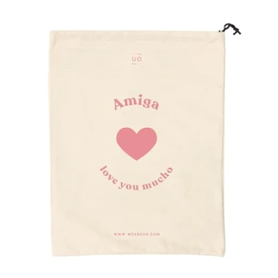 Imagen de Bolsa tela regalo &quot;Amiga love you mucho&quot; new De Algodon natural 100%, Reutilizable