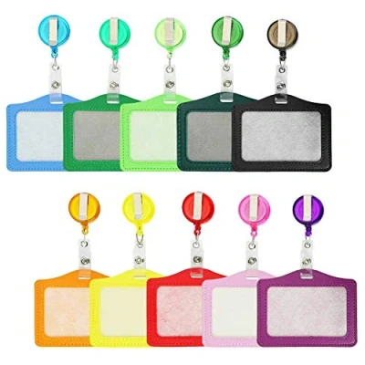 Imagen de Funda para Tarjeta con Llavero Retráctil y Lanyard Soporte Identificativa Carrete de Insignia Colgante Oficina Exposición Negocios (10 PCS)…