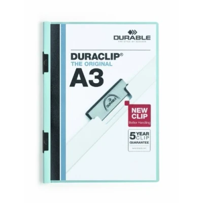 Imagen de Durable 221806 Archivo de recortes Duraclip A3, hoja dura, hasta 60 hojas azul, paquete 10