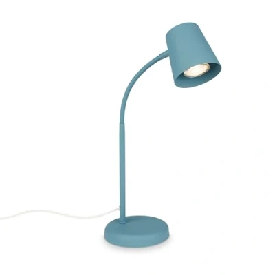 Imagen de BRILONER lámpara escritorio orientable, IP20, lamparas de mesita noche, mesa GU10 para oficina, con interruptor cable, lampara lectura, escritorio, azul paloma