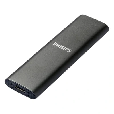 Imagen de Philips SSD Externo portátil de 250 GB Ultra Slim SATA Speed USB C, Velocidad Lectura hasta GB/s, Aluminio