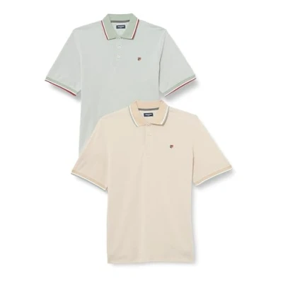 Imagen de JACK &amp; JONES Jprbluwin Polo SS 2pk MP, Beige, S para Hombre