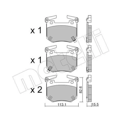 Imagen de METELLI 22 1307 0 Juego de pastillas freno con avisador acústico desgaste KIA: Stinger Hatchback