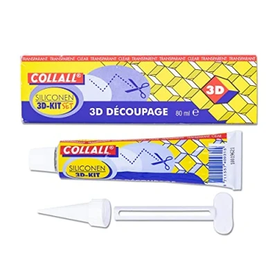 Imagen de CollAll Pegamento de Silicona 3D, Artes, Manualidades y Bricolaje, Transparente, Flexible Fuerte, Uso para Adultos niños, Papel, Tarjetas, Madera, poliestireno, Espuma