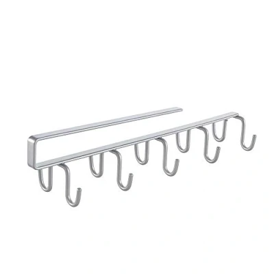Imagen de Metaltex MY HOOKS Colgador Universal Doble cara con Ganchos. Acabado POLYTHERM color Gris. Dimensiones: 6x25x6 cm