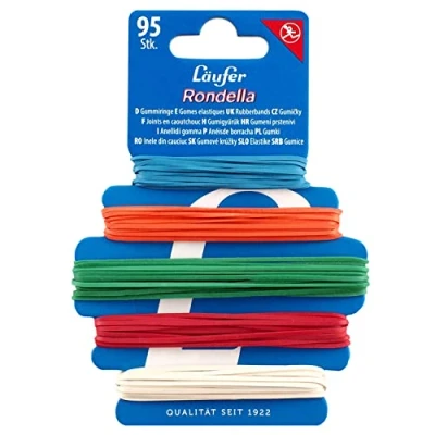 Imagen de Läufer 69210 Rondella Anillos de goma en tarjeta (95 gomas para el hogar 5 tamaños y colores)