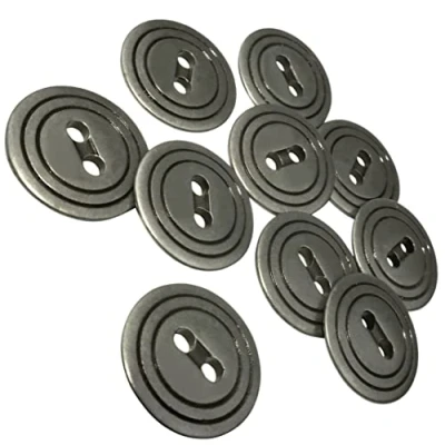 Imagen de AERZETIX C56624 Juego de 10 Botones coser metálicos Ø19mm con 2 agujeros apertura 3mm color gris mercería costura ropa artesanía vaqueros jeans