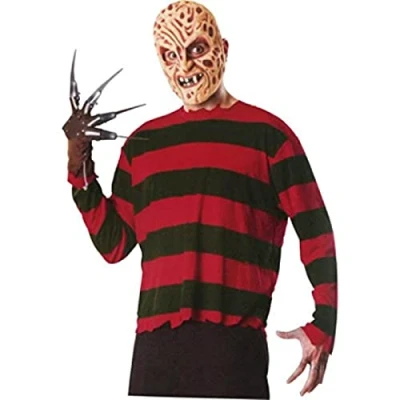Imagen de Rubies Disfraz de Freddy Krueger para adulto, camisa, máscara y guante (317059)