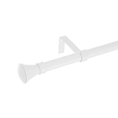 Imagen de Set de barra cortina extensible 122 a 211 cm, 2 escuadras y terminales blanco metal