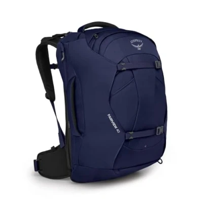 Imagen de Osprey Farpoint/Fairview Mochilas de viaje Solución versátil y cómoda para trotamundos Ligera duradera Panel trasero Airscape, Winter Night Blue, Mujeres, 40 L
