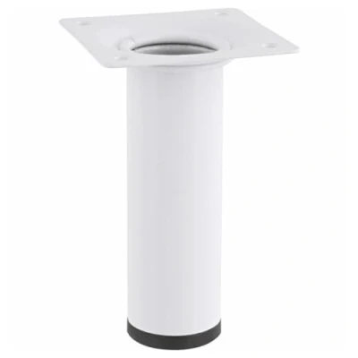 Imagen de WAGNER Pata para Muebles/Pata de Mesa/pie Muebles Classic Retro Ø 30 x 100 mm, Placa atornillable integrada 60 Rosca Interior 10 Acero pulverizado Blanco 12161001
