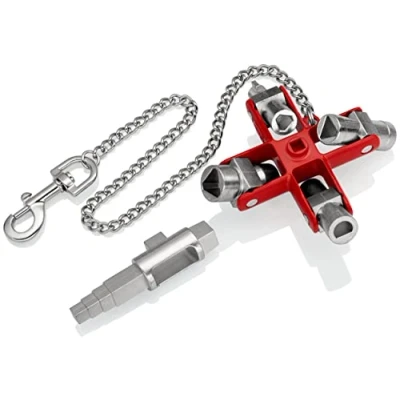 Imagen de Knipex Llave universal &quot;Construcción&quot; para armarios y sistemas de paso estándar 90 mm (cartulina autoservicio/blíster) 00 11 06 V01