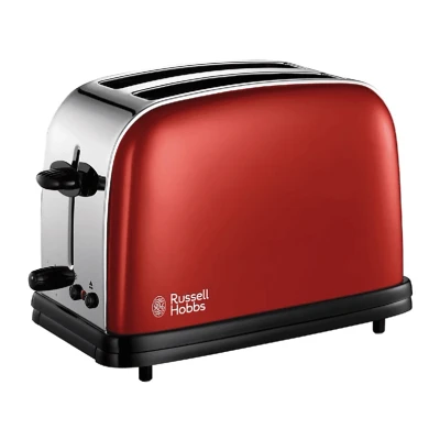Imagen de Tostadora Russell Hobbs Colour Plus Flame Red, 2 rebanadas, Selector de nivel tostado,