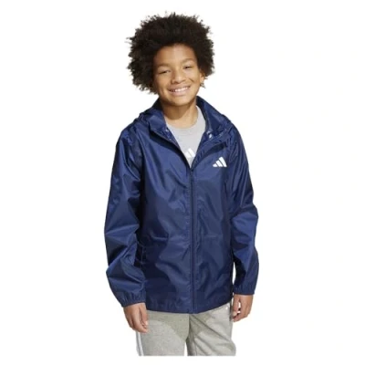 Imagen de adidas Performance RAIN Jacket Junior Unisex Cortaviento para niños, Talla: 9 10a, Dark blue