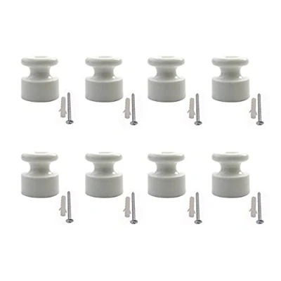 Imagen de 8 Unides Aisladore de Porcelana para Cable textil Instalación Eléctrica Vintage,Diámetro:20 mm