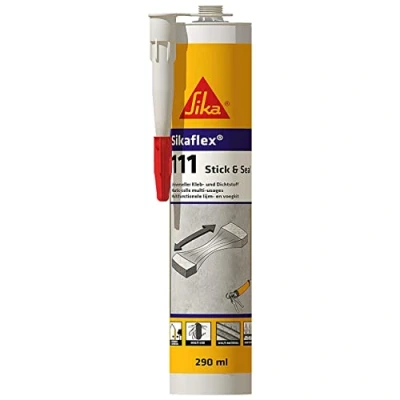 Imagen de Sikaflex 111 Stick &amp; Seal, Negro, Adhesivo y sellador flexible, masilla multiuso,juntas interiores exteriores, 290ml