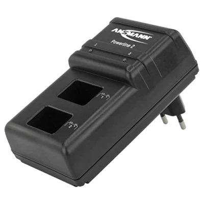 Imagen de ANSMANN Cargador Powerline 2 de baterías recargables Ni MH Para pilas petaca 9V Con ranuras Carga por separado
