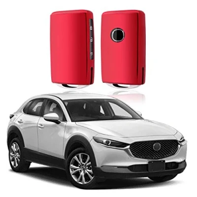 Imagen de SHAOHAO Compatible con Mazda3 CX 30 CX5 CX8 2019 2020 2021 2022 2023 2024 TPU Silicona para Llave de Coche Mando a Distancia Coche, Funda Protectora (Rojo)