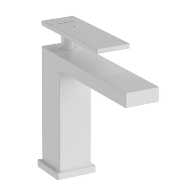 Imagen de hansgrohe Tecturis E grifo lavabo con vaciador automático, ahorro de energía (CoolStart), monomando 117 mm, mezclador agua (EcoSmart+), blanco mate, 73014700