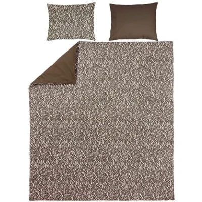 Imagen de Meyco Ropa de Cama Doble Home Cheetah/Uni (algodón, Material Transpirable, Cuidado fácil, práctica Tira Plegable, Dimensiones: 240 x 200/220 cm), Chocolate