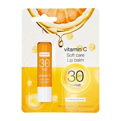 Imagen de Pack de 6 bálsamos labiales Sence Sun Care, vitamina C con SPF 30, 4,3 g