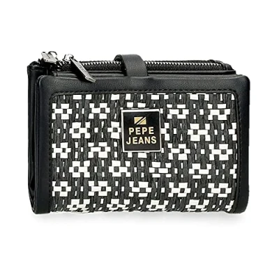 Imagen de Pepe Jeans Lana Cartera con Tarjetero Negro 14,5x9x2 cms Piel sintética