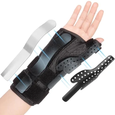 Imagen de joingood muñequera férula dedo pulgar,Ferula tendinitis de quervain derecha y izquierda,Muñequera tunel carpiano pulgar,Soporte mano para artritis,Nuevo pulgar(Derecha,M)