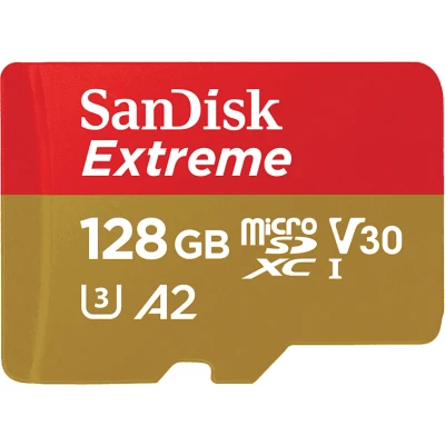 Imagen de Tarjeta Micro SDXC SanDisk Extreme®, 128GB, Hasta 190MB/s, U3, V30, A2, C10, Apta Drones, 4k UHD, Multicolor